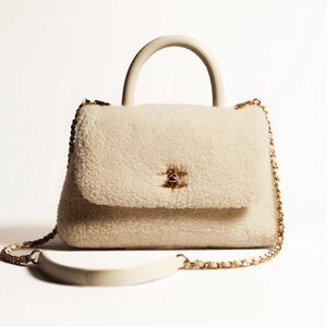 Chanel Cream Shearling Coco Handle Handbag